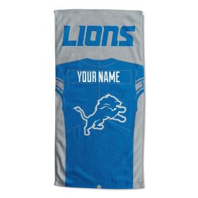 [Personalization Only] OFFICIAL NFL Jersey Personalized Beach Towel - Detroit Lions