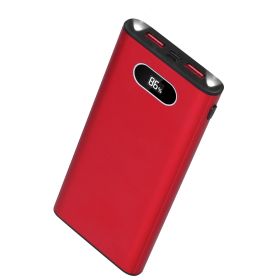 Green-Black-Red Color Options -- 1Pc 20000Mah Power Bank Portable Charger External Battery Pack 22.5W Super Fast Charging With LED Display Flashl (Color: Red)